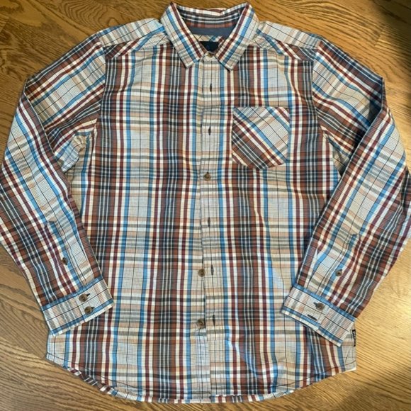 PRANA NEW Men's long sleeve button down Shirt Size LARGE - Picture 1 of 4